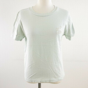  Nice Claup NICE CLAUP cut and sewn T-shirt short sleeves one Point green F *T643 lady's 