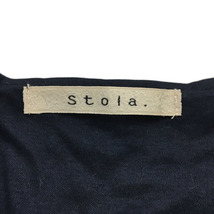 ストラ Stola. カットソー プルオーバー ラウンドネック 無地 レース ナイロン フレンチスリーブ F 紺 黒 ネイビー ブラック レディース_画像5