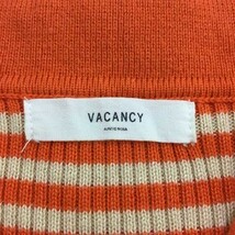 ヴァカンシー VACANCY セーター ニット プルオーバー ポロカラー ボーダー リブ 半袖 F オレンジ ベージュ レディース_画像5