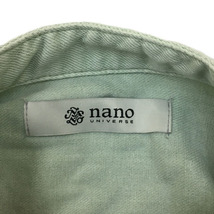 ナノユニバース nano universe ジャケット デニム スタンドカラー 無地 リボンベルト 長袖 38 緑 黄緑 グリーン イエローグリーン_画像5