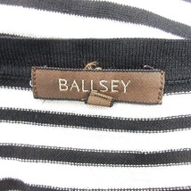 ボールジー BALLSEY トゥモローランド ニットカーディガン ラメ ボーダー 絹 シルク 麻混 リネン混 長袖 38 ベージュ 黒 ブラック /AU_画像6