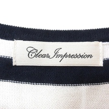 クリアインプレッション CLEAR IMPRESSION カーディガン ニット ボーダー 2 白 ホワイト 紺 ネイビー /MN ■MO レディース_画像5