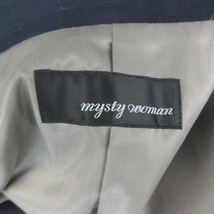 ミスティウーマン mysty woman ショールカラージャケット ミドル丈 シングルボタン 総裏地 M ネイビー 紺 /YM37 レディース_画像4