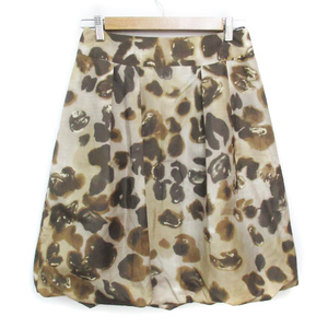  Adore ADOREba Rune skirt flair skirt mi leak height total pattern multicolor 38 beige black black /FF38 lady's 