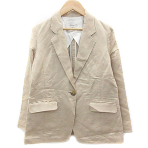  Spick & Span Spick&Span tailored jacket средний длина одиночный кнопка linen.36 бежевый /YM37 женский 