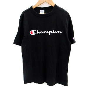 チャンピオン CHAMPION Tシャツ カットソー 半袖 ラウンドネック ロゴ プリント S 黒 ブラック /SM1 メンズ