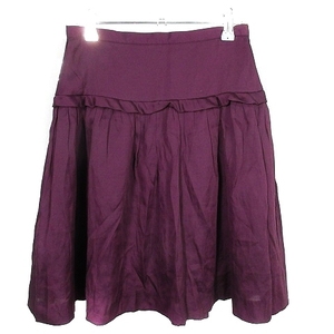  Iena IENA skirt flair knee height back fastener thin plain 36 purple purple bottoms /RT lady's 