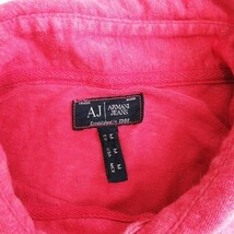 アルマーニ ジーンズ ARMANI JEANS ポロシャツ 半袖 ロゴ ワンポイント 無地 麻 ピンク M ■SM1 メンズ_画像7
