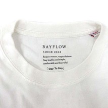 ベイフロー BAYFLOW バックプリント オーバーサイズ Tシャツ 半袖 クルーネック ホワイト 白 4 メンズ_画像3