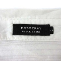バーバリーブラックレーベル BURBERRY BLACK LABEL Vネック ポロシャツ 半袖 コットン ロゴ刺繍 ボーダー ホワイト 白 2 メンズ_画像3