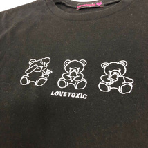 ラブトキシック Lovetoxic ワンピース Tシャツ ロゴ刺繍 バックプリント 半袖 S(140) 黒 ブラック 女の子 キッズ_画像5