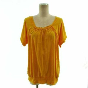  Zucca zucca cut and sewn gya The - neck short sleeves made in Japan cotton yellow group yellow color series M lady's 