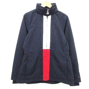 トミーヒルフィガー TOMMY HILFIGER 近年 ナイロン ジャケット ロゴデザイン ブルゾン S 紺 ネイビー ■GY09 レディース