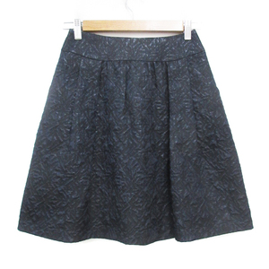  Untitled UNTITLED flair skirt knee height total pattern 1 black navy blue black navy /FF53 lady's 