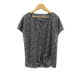  Moga MOGA cut and sewn short sleeves round neck total pattern 2 black black white white /YS27 lady's 