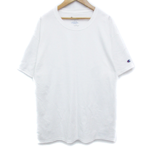 チャンピオン CHAMPION Tシャツ カットソー 半袖 クルーネック 透け感 ロゴ刺? L 白 ホワイト /FF37 メンズ