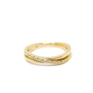 ヨンドシー 4℃ クロスリング 指輪 ダイヤモンド DIAMOND K18 6号 イエローゴールド /MF ■OS ■SH レディースの画像1