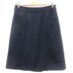  Alpha Cubic ALPHA CUBIC trapezoid skirt knee height navy blue navy /AU lady's 