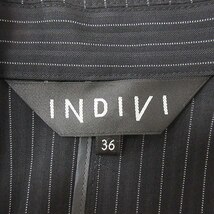 インディヴィ INDIVI テーラードジャケット ストライプ 36 黒 ブラック /MN レディース_画像6