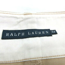 ラルフローレン RALPH LAUREN コットン 膝丈 スリット スカート ベージュ 3F レディース_画像3