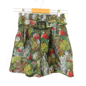  Rose Bud ROSE BUD short pants floral print tea red green F *T906 lady's 