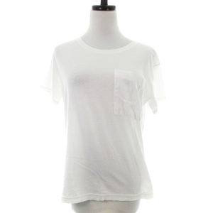 ユナイテッドアローズ UNITED ARROWS Tシャツ カットソー 半袖 ラウンドネック コットン 薄手 無地 白 ホワイト レディース