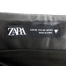 ザラ ZARA スカート 台形 ミニ サイドファスナー レザー調 薄手 無地 XS 黒 ブラック ボトムス /BT レディース_画像7