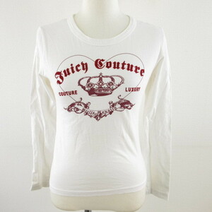 ジューシークチュール JUICY COUTURE カットソー Tシャツ 長袖 ロンT プリント 白 S *T932 レディース