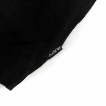 ラスティ RUSTY Ｔシャツ 丸首 半袖 ロゴ刺繍 ピースマーク コットン ブラック 黒 ホワイト 白 L レディース_画像8