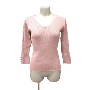  Proportion Body Dressing PROPORTION BODY DRESSING knitted cut and sewn V neck long sleeve 2 pink /YK lady's 