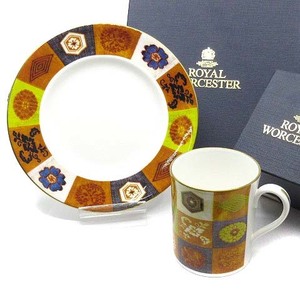 ロイヤルウースター ROYAL WORCESTER 林原美術館 ARTS MINT 家紋 マグカップ デザートプレート セット 美品