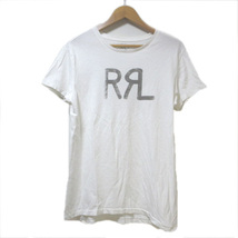 ダブルアールエル RRL ラルフローレン Tシャツ 半袖 カットソー ロゴ プリント 丸胴 S 白 ホワイト IBO41 X メンズ_画像1