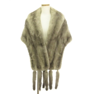  SaGa mink SAGA MINK silver SaGa book@ fur mink fur shawl poncho cape stole muffler fringe silver color lady's 