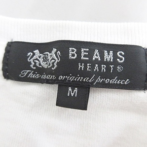 ビームスハート BEAMS HEART カットソー Tシャツ 半袖 丸首 プリント ロゴ 綿 白 ホワイト M レディースの画像3