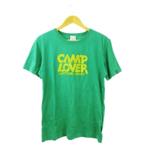 コロンビア Columbia Tシャツ カットソー ラウンドネック 半袖 プリント アウトドア キャンプ M 緑 グリーン /AH19 ☆ メンズ