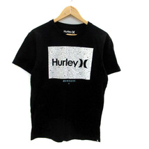 ハーレー Hurley Tシャツ カットソー ラウンドネック 半袖 プリント M 黒 ブラック オフホワイト /HO1 メンズ_画像1