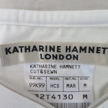 キャサリンハムネットロンドン KATHARINE HAMNETT LONDON Tシャツ カットソー 半袖 Vネック 無地 M 白 ホワイト /YK20 レディース_画像4