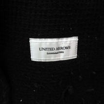 ユナイテッドアローズ UNITED ARROWS ニットジャケット ミドル丈 オープンカラー シングルボタン 無地 ウール 大きいサイズ XL 紺 メンズ_画像6