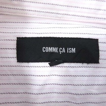 コムサイズム COMME CA ISM シャツ ワイシャツ Yシャツ 長袖 ストライプ ボタンダウン S ピンク 紫 パープル /CT ■MO メンズ_画像6