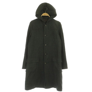 アーペーセー A.P.C. ロングコート フード ギンガムチェック ウール ヴィンテージ S チャコールグレー /MY ■GY06 レディース