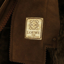 ロエベ LOEWE ムートンコート ロング ダブル ベルト付 スペイン製 42 茶 ブラウン /MY ■EC レディース_画像3