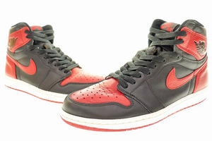 ナイキ NIKE AIR JORDAN 1 RETRO HIGH OG BANNED 2016 28cm BRED 555088-001 エア ジョーダン I レトロ ハイ バーンド バンド ブレッド 230