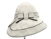 トゥービーシック TO BE CHIC リボン ハット 帽子 57.5cm ホワイト 白 ブラック 黒 デニム調 レディース_画像2