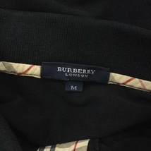 バーバリー ロンドン BURBERRY LONDON ロゴ刺繍 ノバチェック 長袖カットソー ポロシャツ プルオーバー M 黒 ブラック /CM ■OS メンズ_画像3