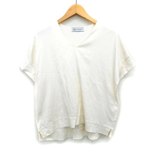 ビーミングバイビームス B:MING LIFE STORE by BEAMS Tシャツ カットソー 無地 五分袖 Vネック 綿 ライトベージュ /HT14 レディース_画像1