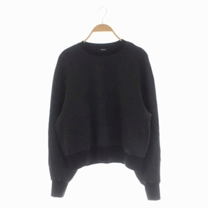 セオリー theory 22AW Double Knit LT N LS Seam Sweatsh スウェット トレーナー 長袖 ラグランスリーブ S チャコール 黒 ブラック /ES ■O