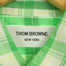 トムブラウン THOM BROWNE コットンチェックロングスリーブシャツ ボタンダウン 長袖 1 緑 白 黄 /DF ■OS ■SH メンズ_画像3