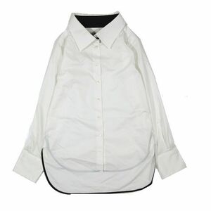 17SS チノ CINOH Wide Neck Shirt ワイドネック シャツ 長袖 白 ホワイト 36 レディース