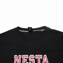 22AW ネスタブランド NESTA BRAND Tシャツ 長袖 ドロップショルダー ロゴ プリント カットソー L 黒 赤 223NB1100/2 メンズ_画像3