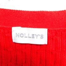 ノーリーズ Nolley's ニット カーディガン Vネック ケーブル編み コットン 綿 36 レッド 赤 /FT44 レディース_画像3